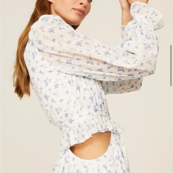 One33 Social Cut Out Floral Mini Dress 2 Cotton - Picture 5 of 7